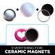 1000 1 Ceramic Magnet Button Parts For Pin Maker / Badge Machine Lot 1k