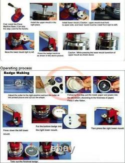 1PCS 32mm Badge Press Button Maker Machine 1000 Button Supplies Circle Cutter