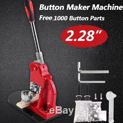 1Pc 2.28 Badge Punch Press Maker Machine With1000 Circle Button Parts