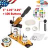 1 1.25 2.25 Rotate Button Machine Manual Badge Maker For Diy With100 Buttons
