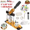 1/1.25/2.25 Updated Rotate Badge Button Maker Machine Manual+100 Buttons Diy