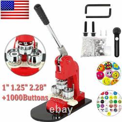 1 1.25 2.28 Button Badge Maker Punch Press Machine with1000 Circle Cutter Parts