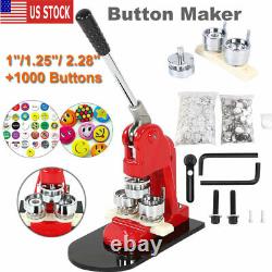 1/1.25/ 2.28 Button Maker Badge Press Circle Cutter Manual Making Machine