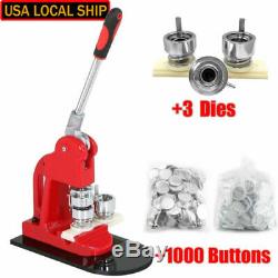 1/1.25/2.28 Button Maker Badge Punch Press Machine with1000 Parts Circle Cutter