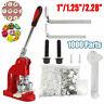 1 1.25 2.28 Rotated Button Maker Badge Punch Press Machine + 1000 Buttons Usa