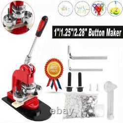 1/1.25/2.28 Rotated Button Maker Badge Punch Press Machine + 100/1000 Buttons