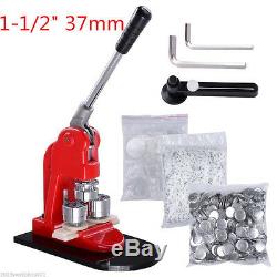 1-1/2 Badge Press Button Makers Machine+1000 Button Supply +37mm Circle Cutter