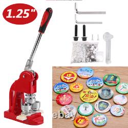 1.25 Button Maker Badge Punch Press Machine with 1000 Parts Circle Cutter 32mm