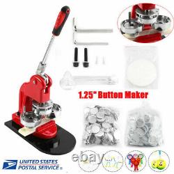 1.25 Button Maker Machine Badge Punch Press 1000 Parts Circle Cutter Tool Kits