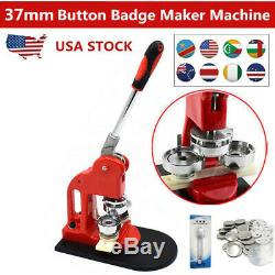 1.45'' 37mm Button Maker Badge Machine 300 Sets Supplies Parts Circle Cutter US