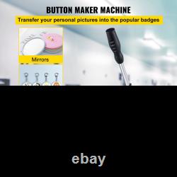 1 Button Maker Machine, 25mm DIY Pin Press Kit, 1000 Pcs Button + Circle Cutter