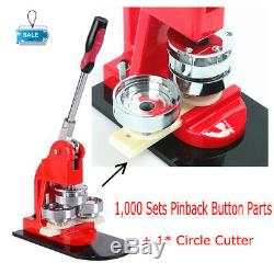 1 Button Maker Punch Press Machine Mould with 1000 Pinback Badge Parts Adjust