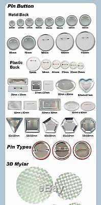 1 KIT Badge Button Maker Machine, 1,000 Metal Pin Back Supplies, Circle Cutter