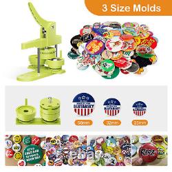25 32 58mm Button Maker Badge Punch Press Machine with 400pcs Badge Parts Kit