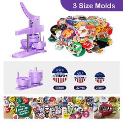 25,32,58mm Button Maker Badge Punch Press Machine with 400pcs Badge Parts New