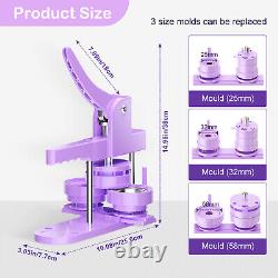 25,32,58mm Button Maker Badge Punch Press Machine with 400pcs Badge Parts New