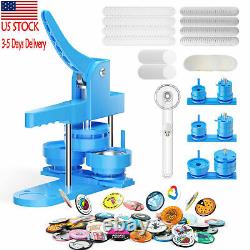 25 32 58mm Button Maker Badge Punch Press Machine with 400pcs Badge Parts US