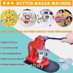 25-75MM DIY Button Pin Badge Maker with 100Pcs Button Parts+Circle Cutter+Mold