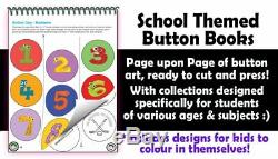2-1/4 Button Maker SCHOOL KIT 2.25 Badge Pin Machine+500 Parts +School Artwork