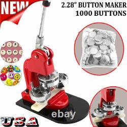 2.28 58mm Button Maker Machine Badge Punch Press 1000 Parts Circle Cutter Tool