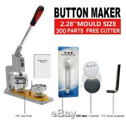 2.28'' Button Badge Maker Machine Button Press DIY Die Mould 300 Supplies Parts