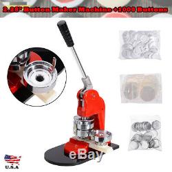 2.28 Button Maker Machine+1000 Buttons Circle Badge Punch Press Pin New US