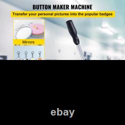 2.28 Button Maker Machine 58mm Badge Press with 500 Button Parts for DIY Projects