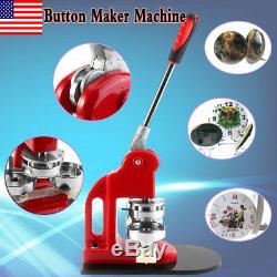2.28 Button Maker Machine Badge Punch Press 1000 Parts Circle Cutter +3 Dies US
