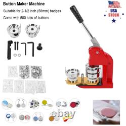 2.3in Button Maker Machine DIY Badge Punch Press Durable Tools 500 Badges Parts