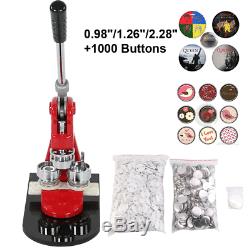 2.5/3.2/5.8 Button Maker Machine 1000 Buttons Circle Badge Punch Press Pin