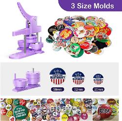 300Pcs Button Pin Maker Machine Multiple Sizes 1''+1.25''+2.25'' Badge Button Pr