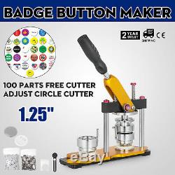 32mm(1.25'') Button Badge Maker Press Machine 100Pcs Bags Rotate Base Rope Ties