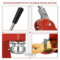 32mm 1/4 Button Maker Badge Press 620 Pcs Circle Cutter Manual Making Machine