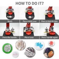 37/44/50/58mm Button Maker Badge Punch Press Machine with 300PCS Badge Pin Parts