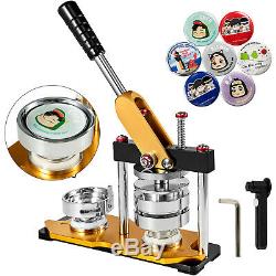 37mm 1.45'' Badge Button Maker Machine + 200 Buttons Circle Badge Punch Press