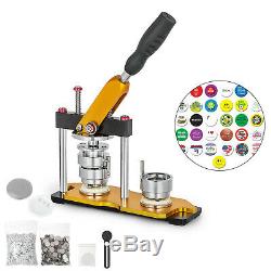 37mm 1.45'' Badge Button Maker Machine + 200 Buttons Circle Badge Punch Press