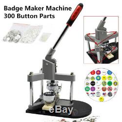 3'' Badge Punch Press Button Pin Maker Machine +300 Button Parts + Circle Cutter