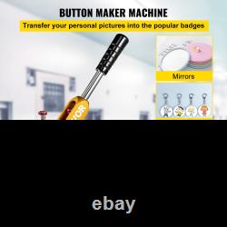 3 Button Maker Machine, 75mm Rotary Badge Press +100 Button Parts for DIY Gifts