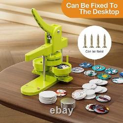 3 In 1 Button Maker Machine Multiple Sizes 1+1.25+2.25 DIY Pin Press 400 Parts