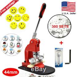 44mm Button Badge Punch Press Maker Machine with 300pc Button Pin Parts DIY Making