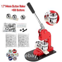 44mm Button Maker Machine DIY Handmade Badge Punch Press Mold Making Supplies US