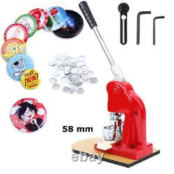 58MM Button Maker Punch Press Machine Die Mould 500 Badge Parts Tool Red