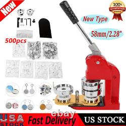 58mm/2.28in Button Making Machine DIY Badge Press Round Pin Maker with500X Button