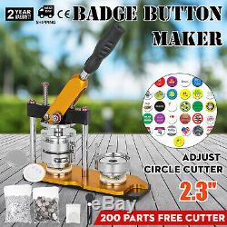58mm(2.3'') Button Badge Maker Press Machine 200Pcs Metal Slid Rotate Handle