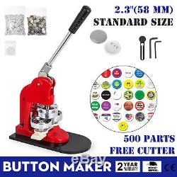 58mm(2.3) Button Badge Maker press 500 Pcs 200-300pcs/h machine making kit