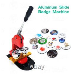 58mm Badge Button Maker Hand Punch Press Aluminum Slide Manual Making Machine US