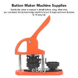 58mm Button Maker Machine DIY Pin Badge Press Supplies Set Kit With Circle Cutter