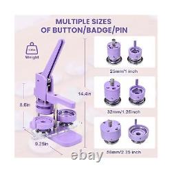 Alldeer 1+1.25+2.25 Inch Button Maker Machine Multiple Sizes Pin Making Kit