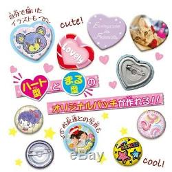 BANDAI Button Badge Maker Can Badge good! Plus! 80 Badges Heart + Regular Toy