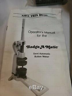Badge A Matic Button Press Maker Tool Press Badge-A-Minit Made in USA